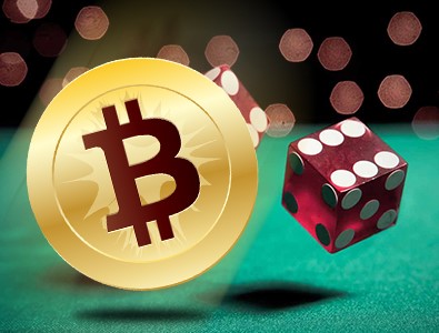 The bitcoin currency with dice