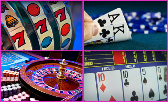 slots, videp poker, roulette and blackjack